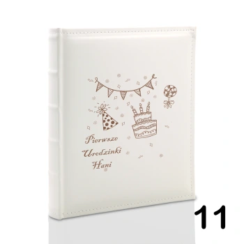 Album na chrzest, wklejany, 60 kremowych stron, personalizowany, 12 wzorów